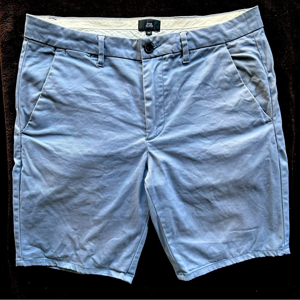 River Island Skinny Chino Short in Blue. Men’s 32.